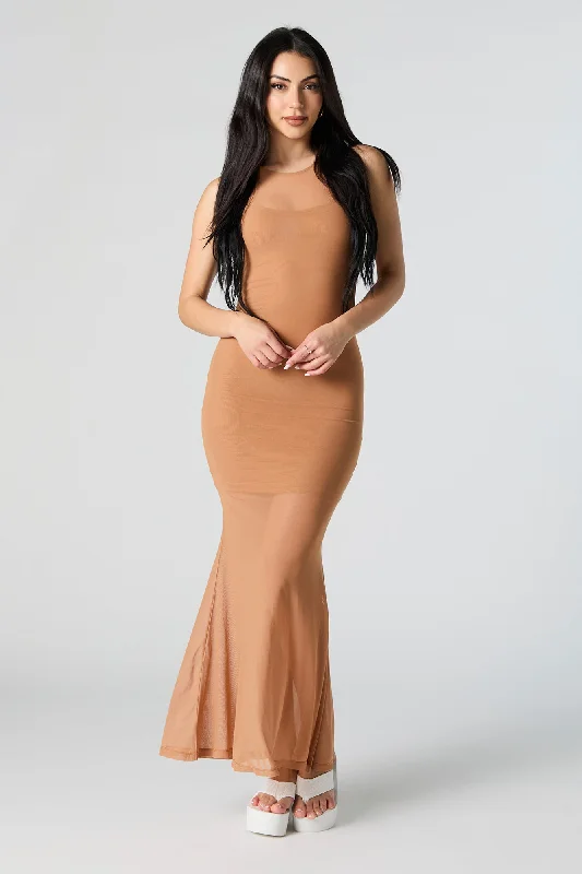 Mesh Mermaid Maxi Dress