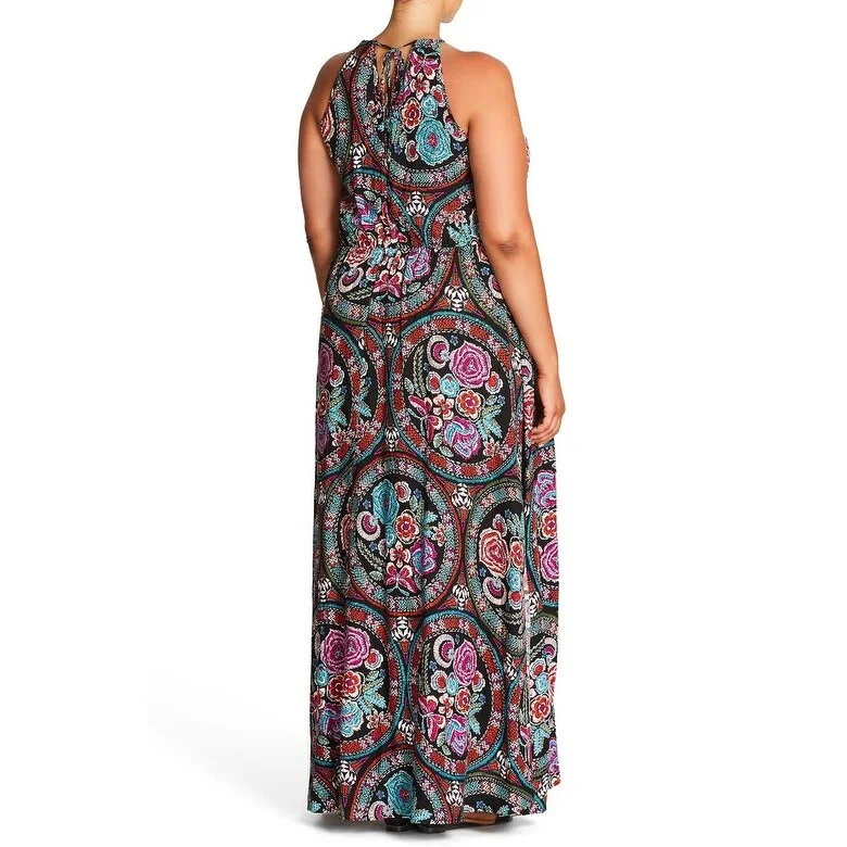 City Chic Women's MAXI FOLKLORE Black Size X-Small