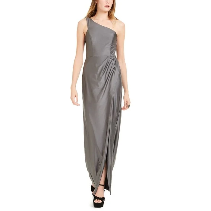 City Studios Women's Sleeveless Maxi Sheath Evening Dress Gray Size 15