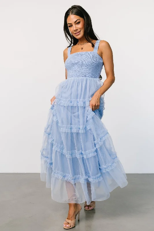 Constance Tulle Maxi Dress | Light Blue