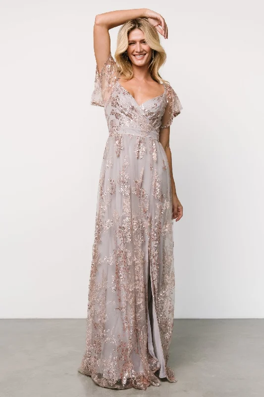 Corinne Shimmer Maxi Gown | Lavender