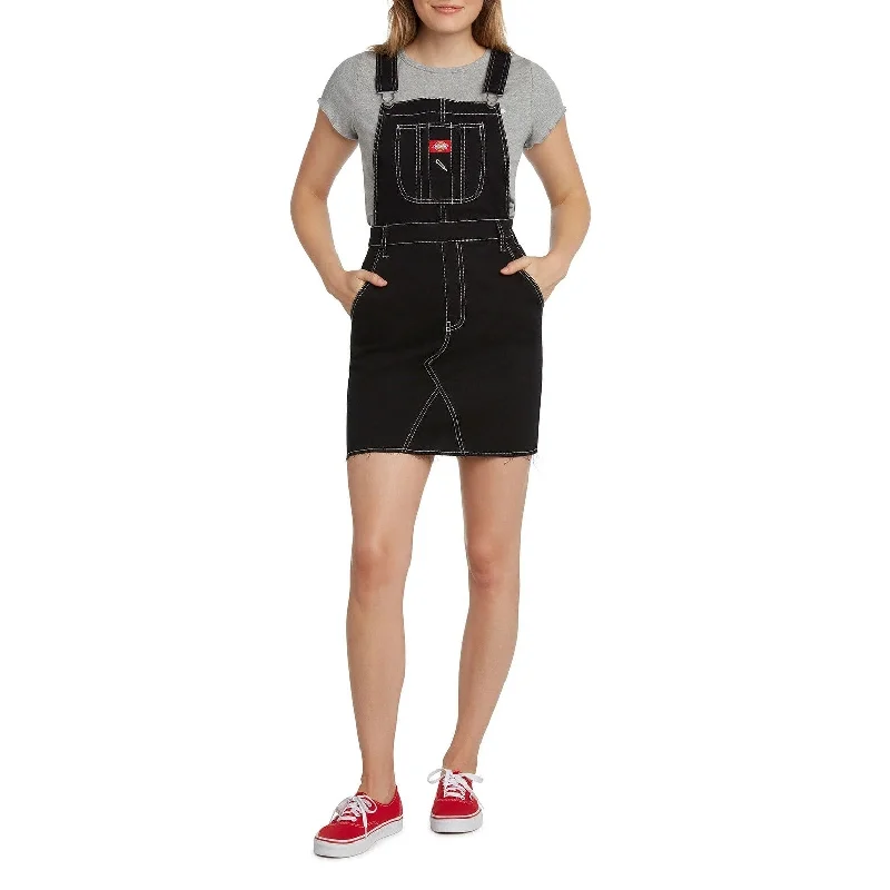 Dickies Juniors' Overall Mini Dress Black Size Extra Small - X-Small