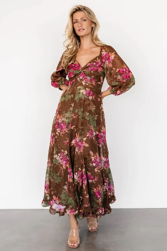 Estefania Maxi Dress | Brown Floral