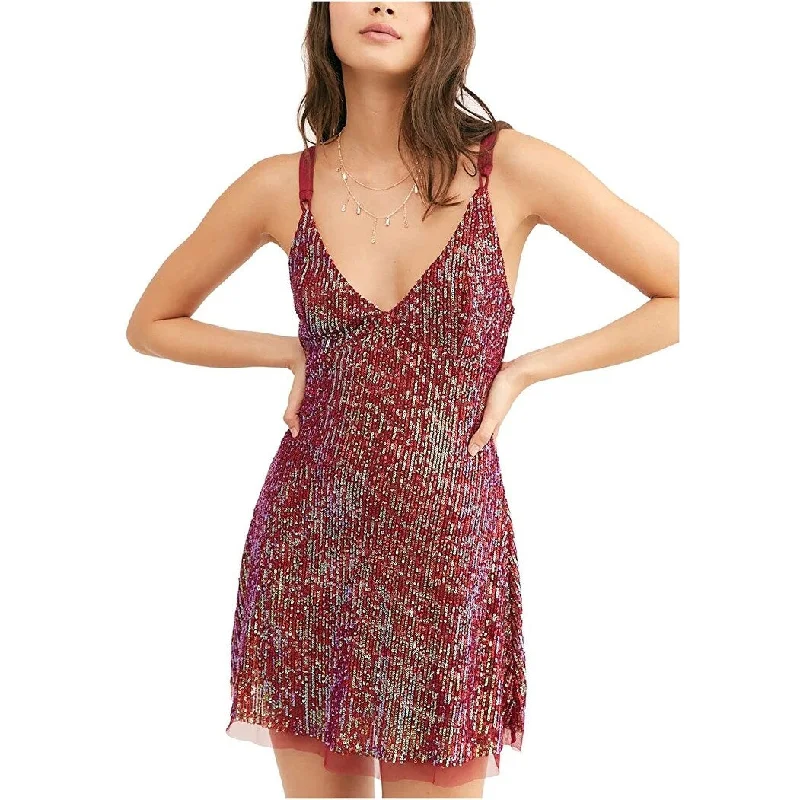 Free People Women's Gold Rush Minidress Red Size Large