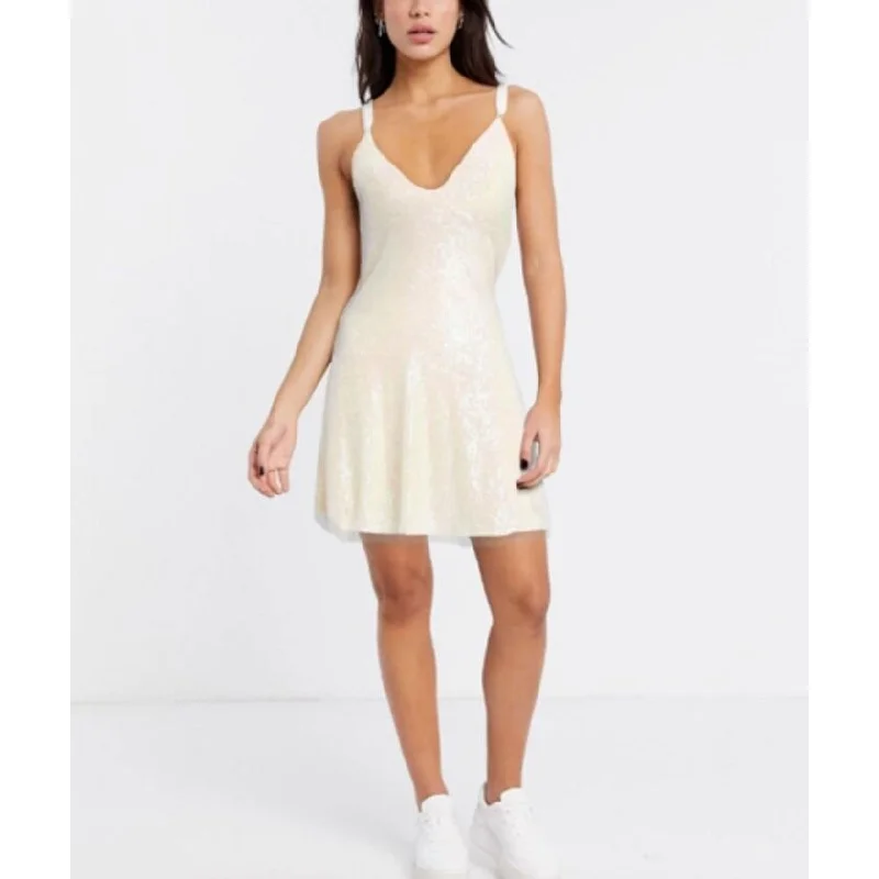 Free People Women's Gold Rush Minidress White Size Extra Small