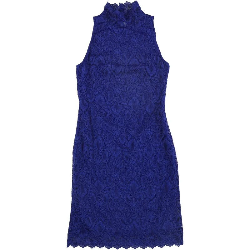 GUESS Womens Cutout Lace Bodycon Mini Dress, Blue, Small