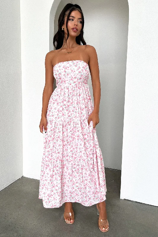 Hailey Maxi Dress - Pink Floral