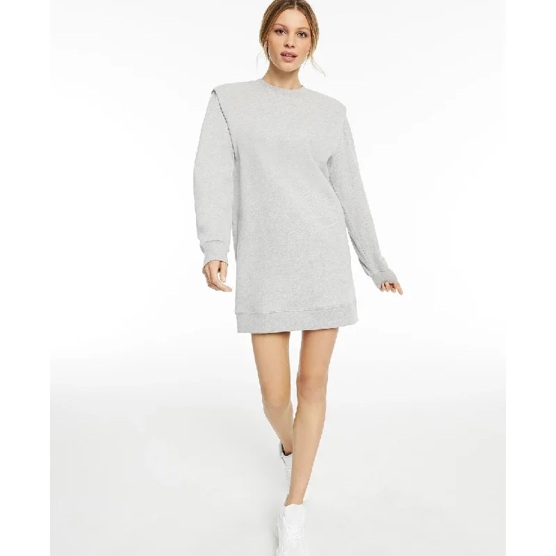 INC Women's CULPOS x INC Long-Sleeve Knit Mini Dress Gray Size M - Medium