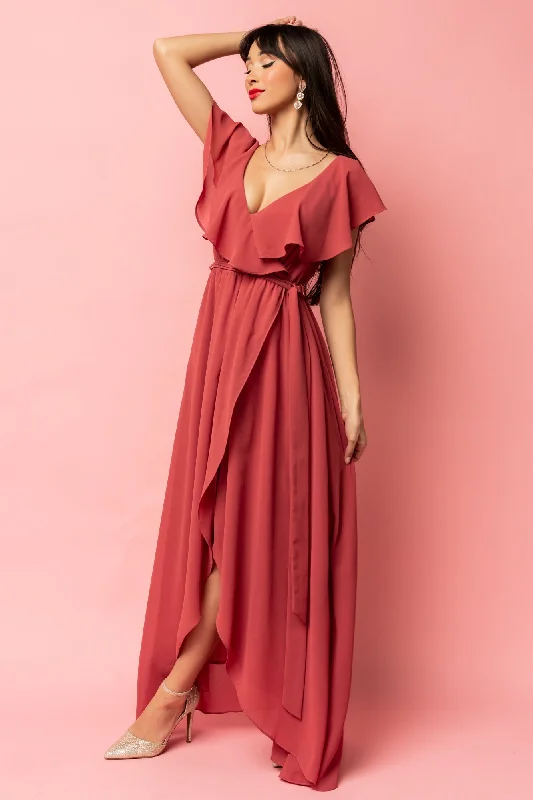 Katya Ruffle Maxi Dress | Rosewood