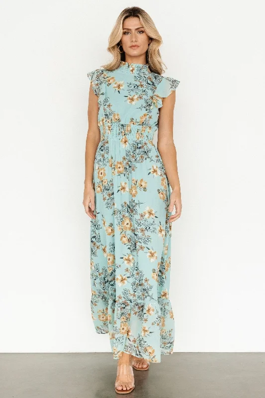 Kearny Ruffle Maxi Dress | Mint Floral