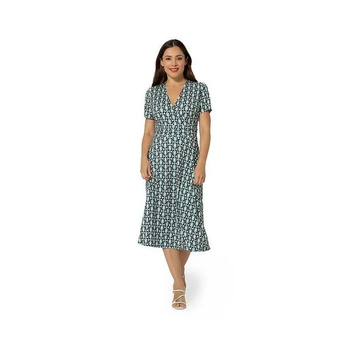 Leota Women's Amiya Midi Perfect Wrap Dress Blue Size Small