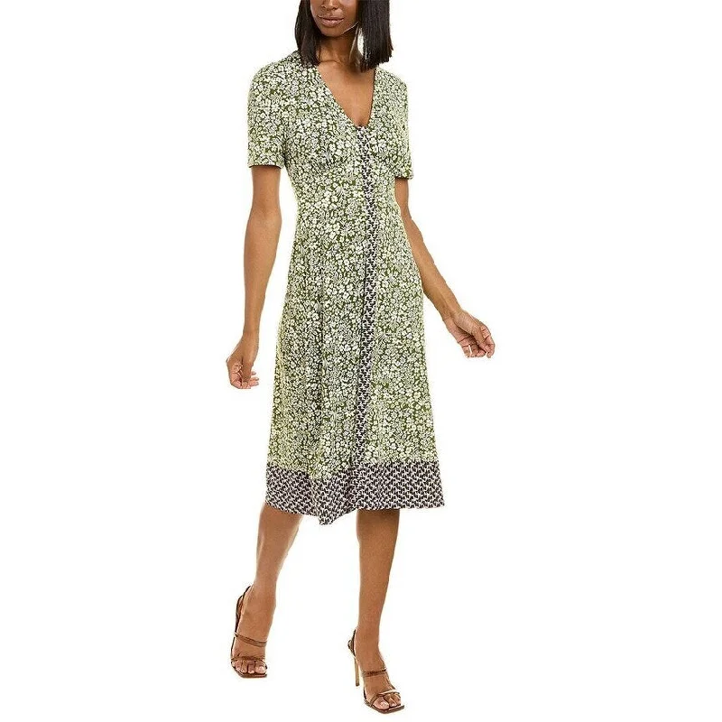 Leota Women's Francesca Floral Midi Dress Green Size Large