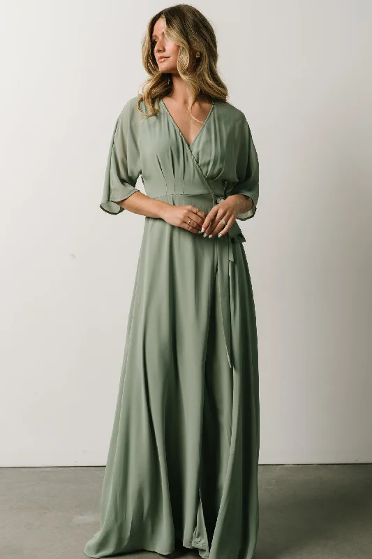 Lilly Wrap Maxi Dress | Dusty Sage