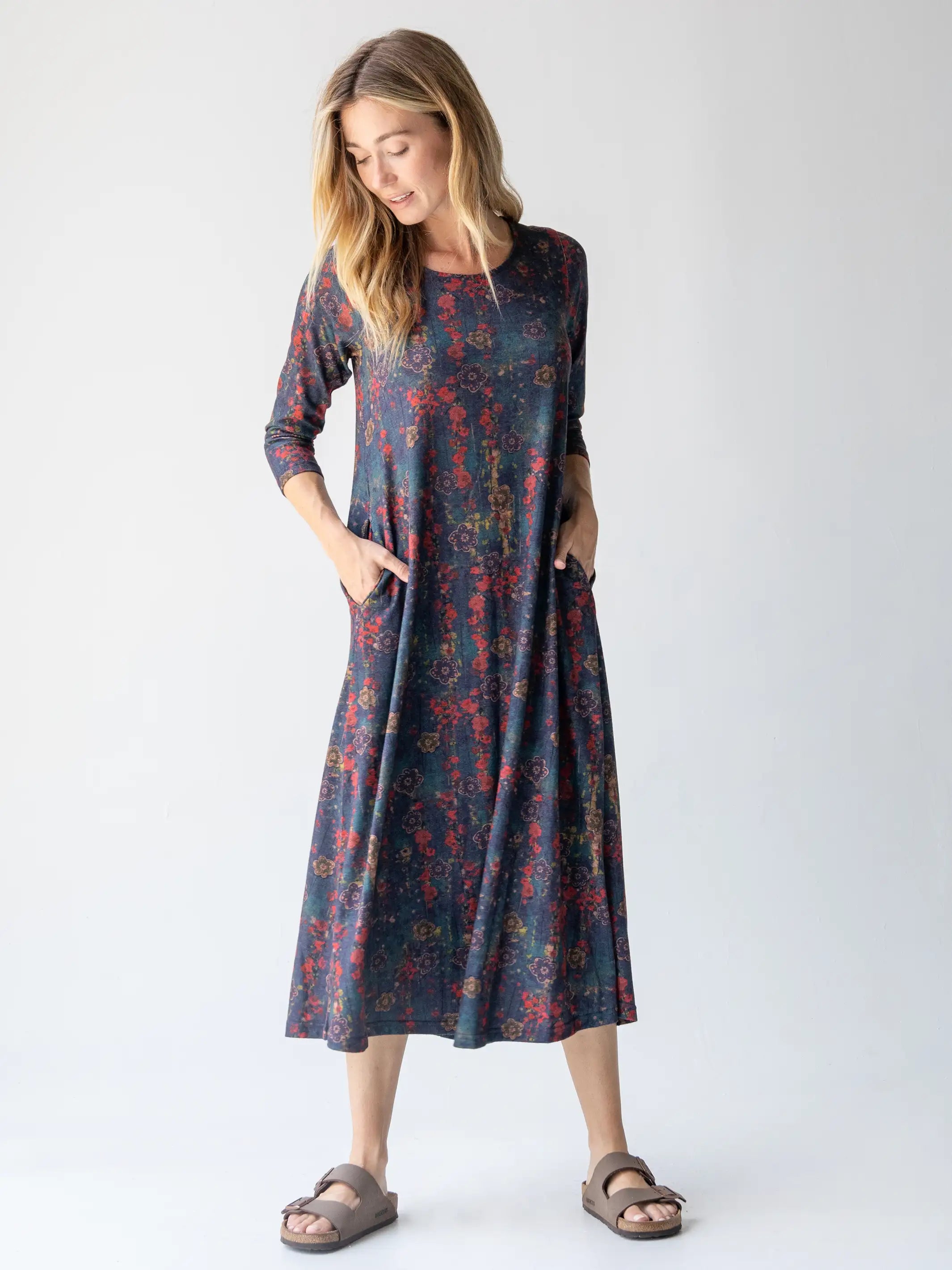 Lottie Knit Maxi Dress - Watercolor Floral