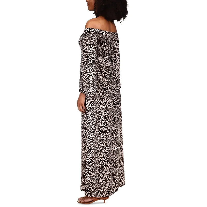 Michael Kors Women's Cheetah Print Maxi Dress Brown Size X-Small