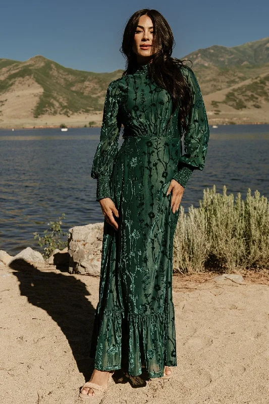 Penelope Velvet Maxi Dress | Emerald