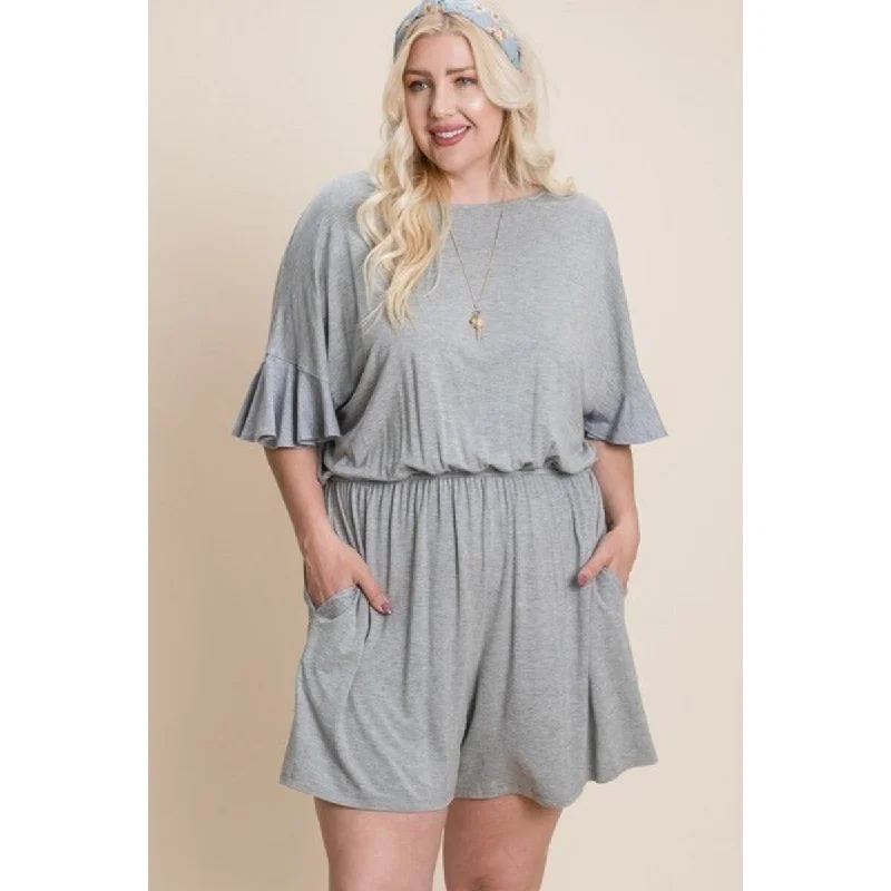 Plus Size Solid Rayon Modal Mini Romper