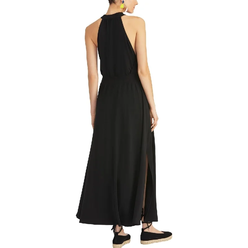 Rachel Rachel Roy Women's Ribbed Trim Maxi Cocktail Dress Black Size Xl