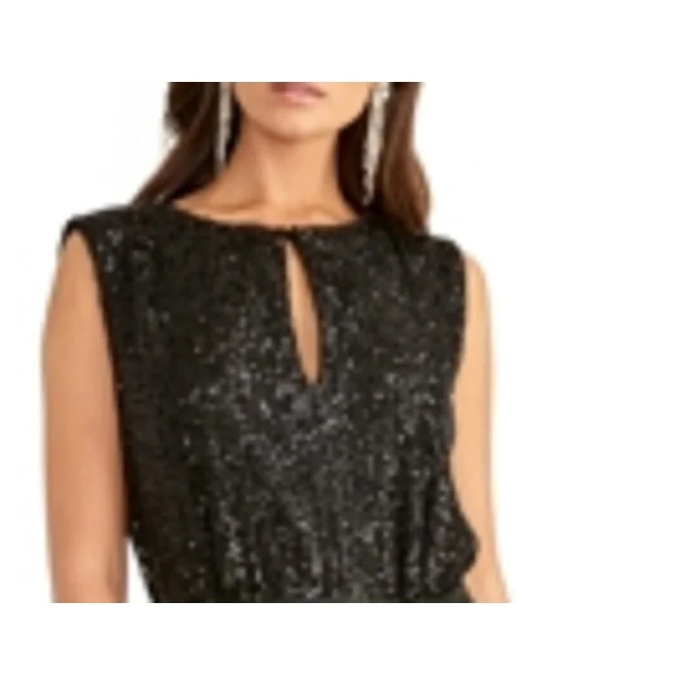 Rachel Roy Women's Sequin Mini Cocktail Dress Black Size X-Large