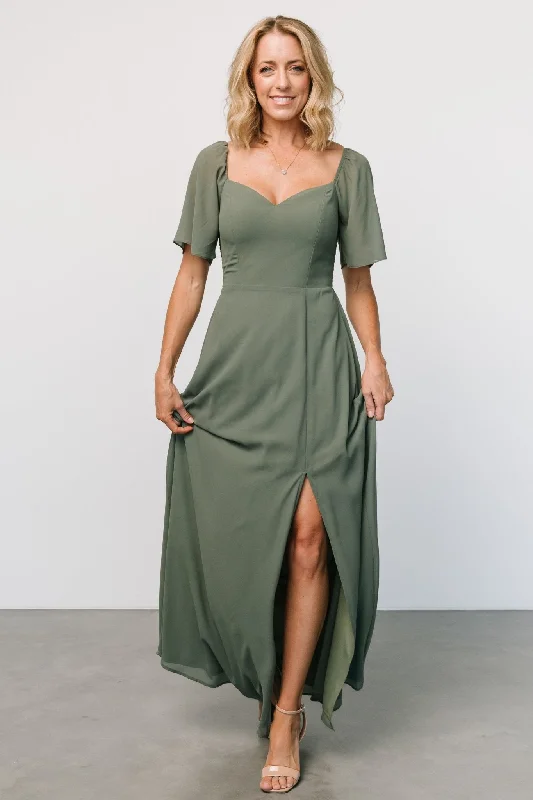 Sierra Sweetheart Maxi Dress | Dark Sage