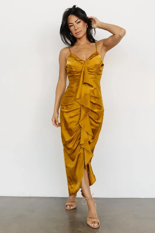 Thessaly Maxi Dress | Brushed Gold