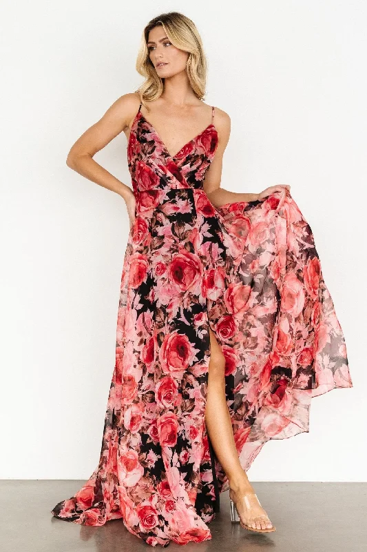 Vivienne Maxi Dress | Pink + Black Floral