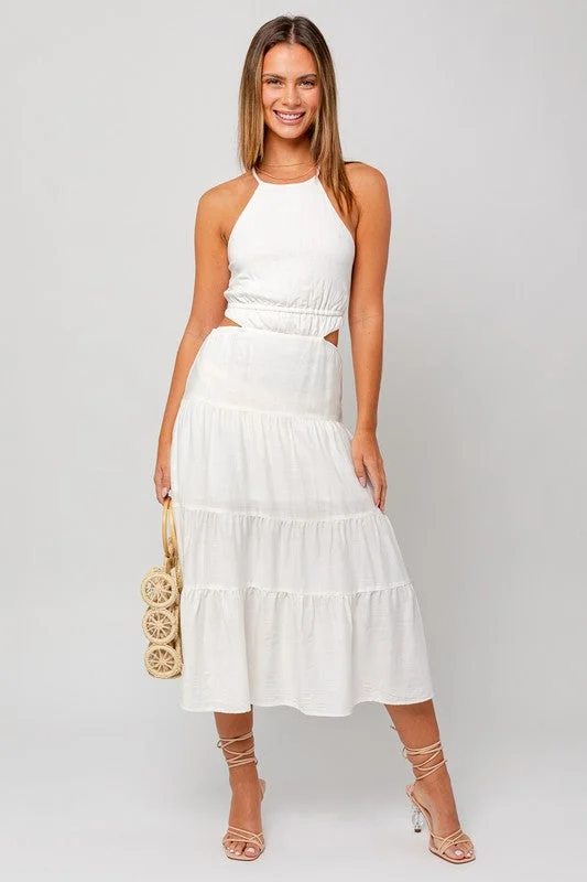 Lunch Date Tiered Cotton Midi Dress