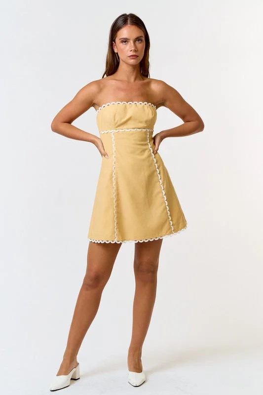 Banana Split Scallop Mini Dress