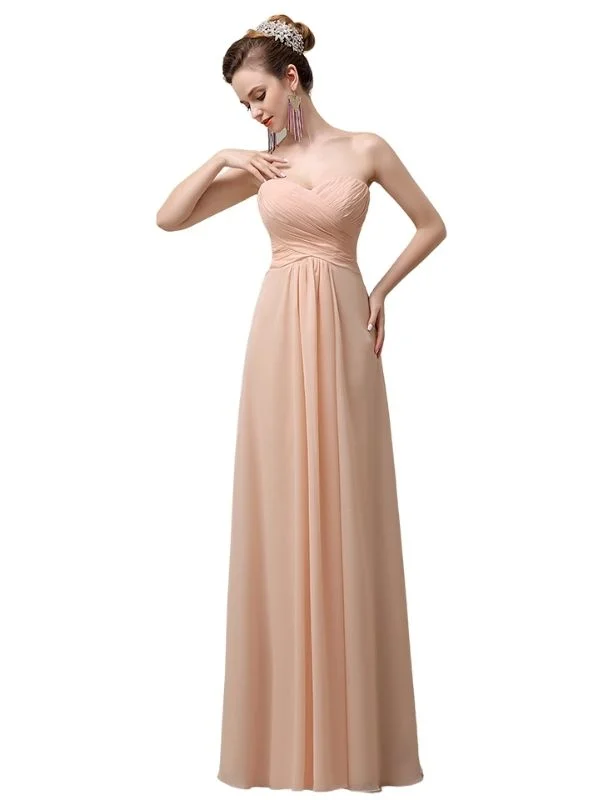 Charming A-line Sweetheart Sleeveless Floor-Length Long Bridesmaid Dresses