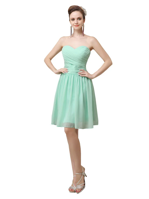 Elegant SweetHeart A-line Knee-Length Short Bridesmaid Dresses