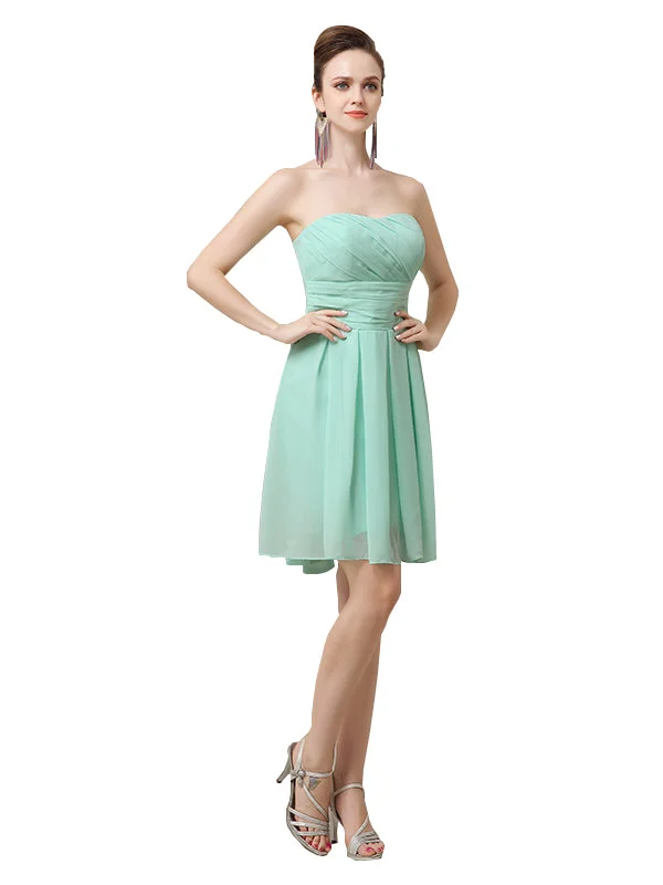 Popular Chiffon Sweetheart Knee-Length Short Bridesmaid Dresses