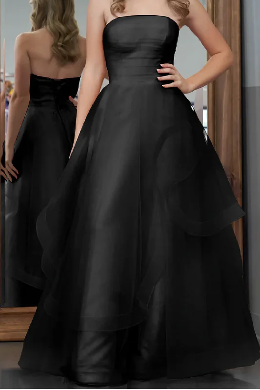 Black Strapless Prom Dresses