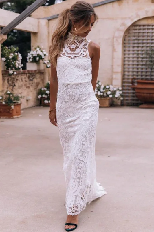 Boho Lace Wedding Dresses Bridal Gown