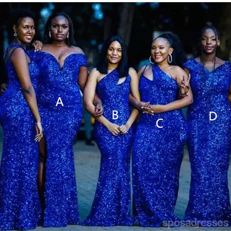 Mismatched Blue Mermaid Cheap Long Bridesmaid Dresses Online,WG1650