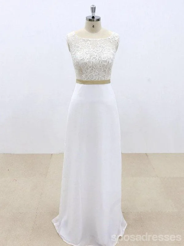 See Through Lace Sheath Cheap Beach Wedding Dresses Online, WD385