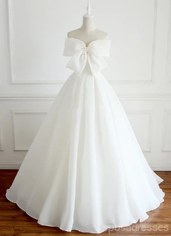 Simple Organza A Line Wedding Bridal Dresses, Custom Made Wedding Dresses, Affordable Wedding Bridal Gowns, WD234