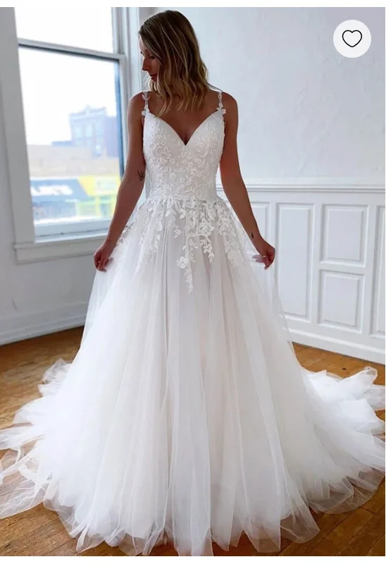 Straps Wedding Dresses Bridal Gown Tulle Sleeveless