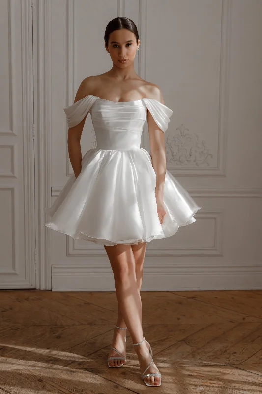 Short Wedding Dress Fiorelia with Detachable Straps