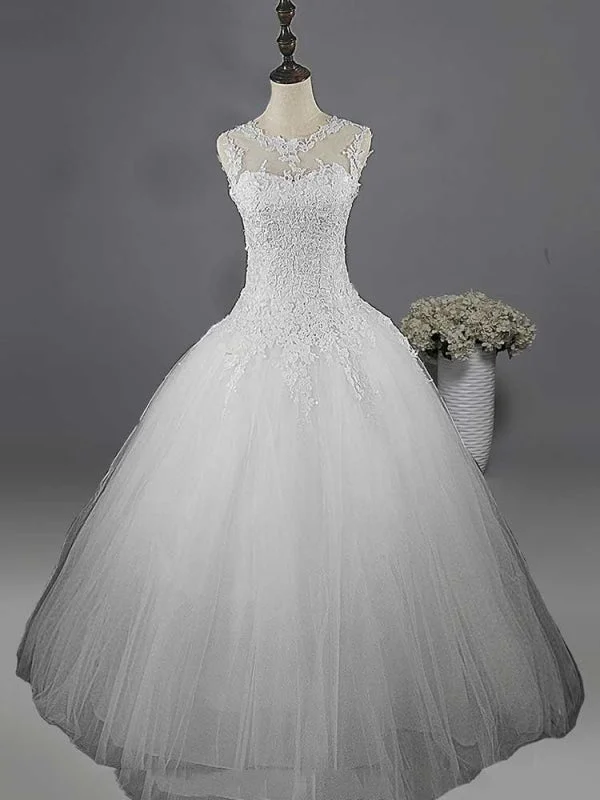 Glamorous Lace Ball Gown Tulle Wedding Dresses