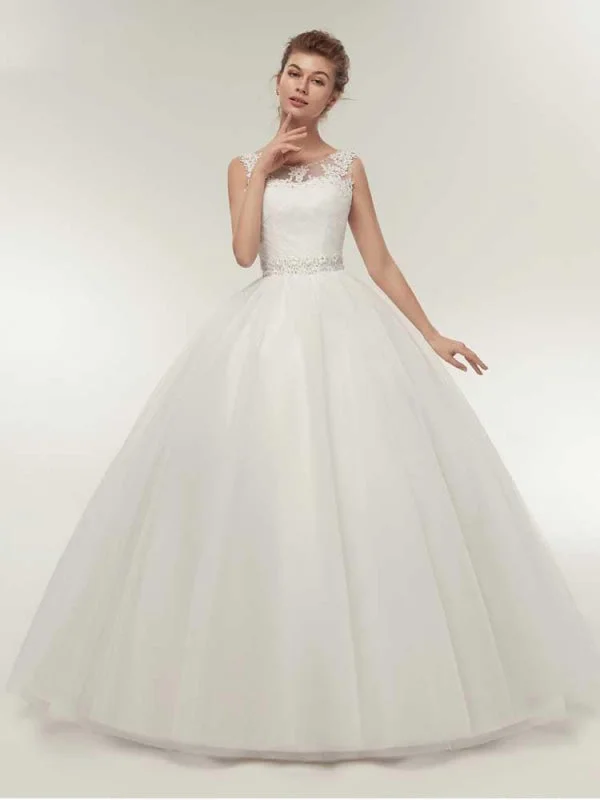 Gorgeous Lace Up Ball Gown Wedding Dresses